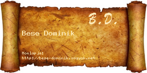 Bese Dominik névjegykártya